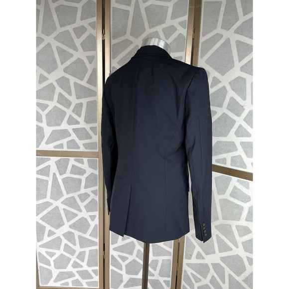 J.CREW 1035 Two-Button Jacket Italian Wool Sz 4 Black 95961 Bi Stretch Navy - Picture 3 of 7